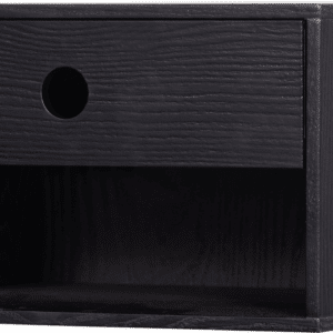 Sengebord WOOOD Nancy svævende væghængt natbord sort MDF H20ÃB34ÃD30 cm